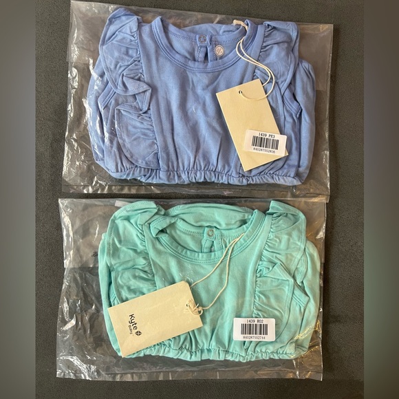 Kyte Bubble Rompers in Periwinkle and Robin - Picture 3 of 7